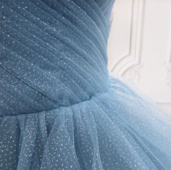 Modrá Donna Bridal večerní třpytivé šaty na ples + SPODNICE ZDARMA kód 514 kód 514 - Modrá