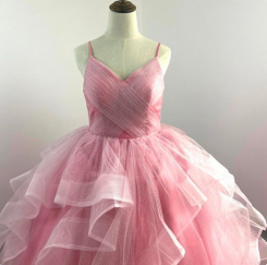 Růžová Donna Bridal večerní třpytivé šaty na ples + SPODNICE ZDARMA kód 514 kód 514 - Růžová