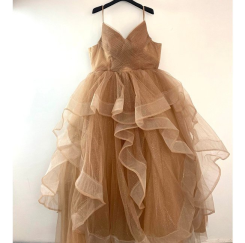 Zlatá Donna Bridal večerní třpytivé šaty na ples + SPODNICE ZDARMA kód 514 kód 514 - Zlatá