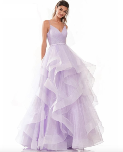 Donna Bridal večerní třpytivé šaty na ples + SPODNICE ZDARMA kód 516 kód 516 - Šeříková