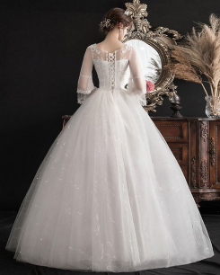 Donna Bridal svatební šaty s dvojtým dlouhým rukávy + třyptivá sukně Ivory Velikost 30 kód 527