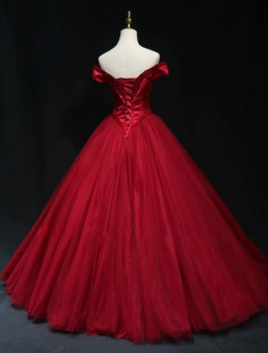 Donna Bridal princeznovské korzetové šaty s kamínky a bohatou sukní kód 551 - Červená