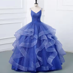Modrá královská Donna Bridal večerní třpytivé šaty na ples + SPODNICE ZDARMA kód 514 kód 514 - Modrá královská