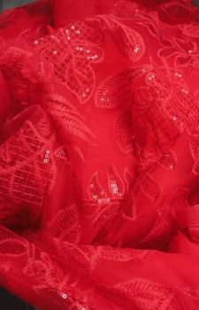 Donna Bridal elegantní plesové šaty s 3D květinkami a originální krásnou sukní kód 417 - Červená