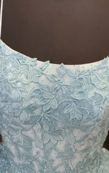 Donna Bridal luxusní plesové šaty s originálními zády + dvojté ramínka + SPODNICE ZDARMA kód 159 - Modrá nebeská