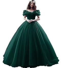 Donna Bridal nádherné princeznovské svatební/plesové šaty s 3D motýlky kód 166 - Zelená tmavá