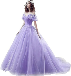 Donna Bridal nádherné princeznovské svatební/plesové šaty s 3D motýlky kód 166 - Levandulová