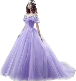 Donna Bridal nádherné princeznovské svatební/plesové šaty s 3D motýlky kód 166 - Levandulová