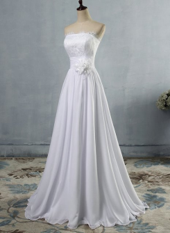 Donna Bridal Romantické svatební šaty na míru – krajkový živůtek, šifónová sukně kód 568