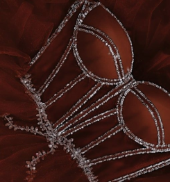 Donna Bridal dlouhé večerní korzetové šaty Čokoládová Velikost 32 kód 432