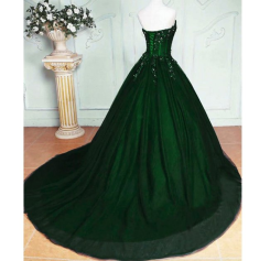 Donna Bridal princeznovské plesové šaty s korzetovým živůtkem + SPODNICE ZDARMA kód 425 - Zelená tmavá