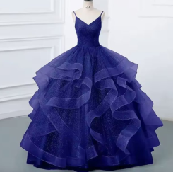 Donna Bridal večerní třpytivé šaty na ples + SPODNICE ZDARMA kód 514 kód 514 - Modrá královská