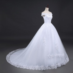 Donna Bridal nádherné svatební šaty se spadlými rukávy a vlečkou + SPODNICE ZDARMA kód 76