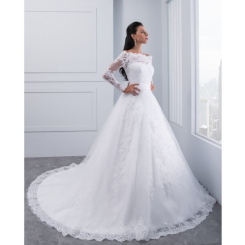 Donna Bridal nádherné svatební krajkové šaty s dlouhým rukávem + SPODNICE ZDARMA kód 81