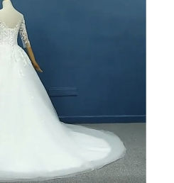 Donna Bridal romantické krajkové šaty s vlečkou + DLOUHÝ ZÁVOJ ZDARMA kód 147 - Ivory