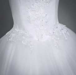 Donna Bridal princess wedding dress + floor-length lace on the back of the skirt code 102 - Bílá