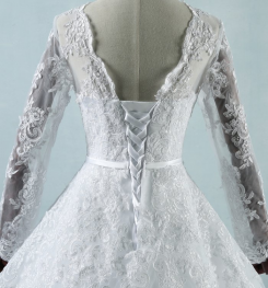 Donna Bridal krásné krajkové šaty s vlečkou + SPODNICE ZDARMA 129 - Bílá
