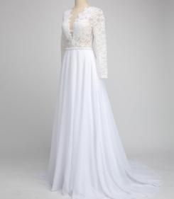 Donna Bridal vintage wedding dress with long sleeves and train code 70