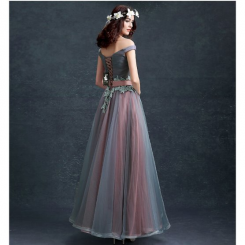 Donna Bridal originální modro-růžové maturitní a stužkovací šaty s 3D kód 232 - Mix barev - stejná jako na fotografii