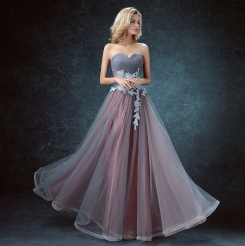 Donna Bridal originální modro-růžové maturitní a stužkovací šaty s 3D kód 232 - Mix barev - stejná jako na fotografii