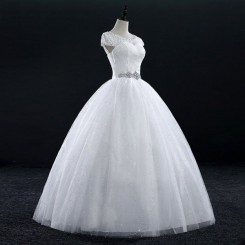 Donna Bridal svatební tylové šaty s opaskem + SPODNICE ZDARMA Bílá Velikost Vlastní velikost + 1 000,- kód 73