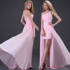 Donna Bridal plisované koktejlové šaty s vlečkou kód 244 - Růžová