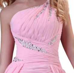 Donna Bridal plisované koktejlové šaty s vlečkou kód 244 - Růžová