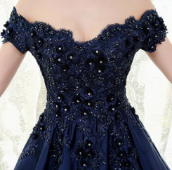 Donna Bridal luxusní společenské a večerní šaty + SPODNICE ZDARMA kod 348 - Modrá námořnická