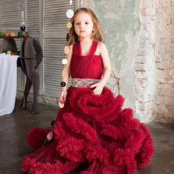 Donna Bridal stejné šaty pro maminku i dcerku kód 357 - Červená tmavá