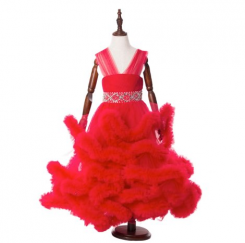 Donna Bridal stejné šaty pro maminku i dcerku kód 357 - Červená