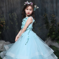 Donna Bridal stejné šaty pro maminku a holčičku kód 360 - Modrá ledová