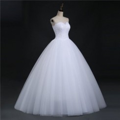 Donna Bridal plesové šaty s tylovou sukní a krajkovým živůtkem kód 383 - Bílá