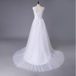 Donna Bridal romantické svatební šaty s krajkovým živůtkem 362 - Bílá
