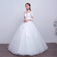 Donna Bridal svatební šaty s 3D květinovou aplikací + SPODNICE ZDARMA kód 393 - Ivory