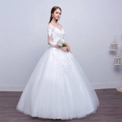Donna Bridal svatební šaty s 3D květinovou aplikací + SPODNICE ZDARMA kód 393 - Ivory