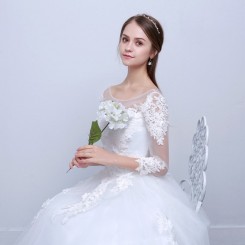 Donna Bridal svatební šaty s 3D květinovou aplikací + SPODNICE ZDARMA kód 393 - Ivory