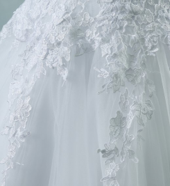 Donna Bridal krajkové svatební šaty s krátkým rukávem + SPODNICE ZDARMA kód 398 - Bílá