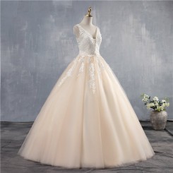 Donna Bridal nádherné krajkové šaty + SPODNICE ZDARMA kód 400 - Šampaň